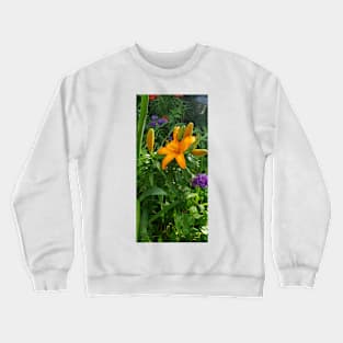 Amazing orange lily with purple flowers Crewneck Sweatshirt